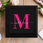 Modern Stylish Bold Pink & Black Monogram Initials Gift Box<br><div class="desc">Present your gifts in elegant style with our Modern Stylish Black & Bold Pink Monogram Initials Gift Box. This sleek black box features striking bold pink monogram initials, adding a touch of contemporary flair to your gifting. Elevate your presents with this chic and personalized box, perfect for making a memorable...</div>