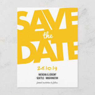 Modern Stylish Bold Tilt Typography Save The Date Announcement Postcard