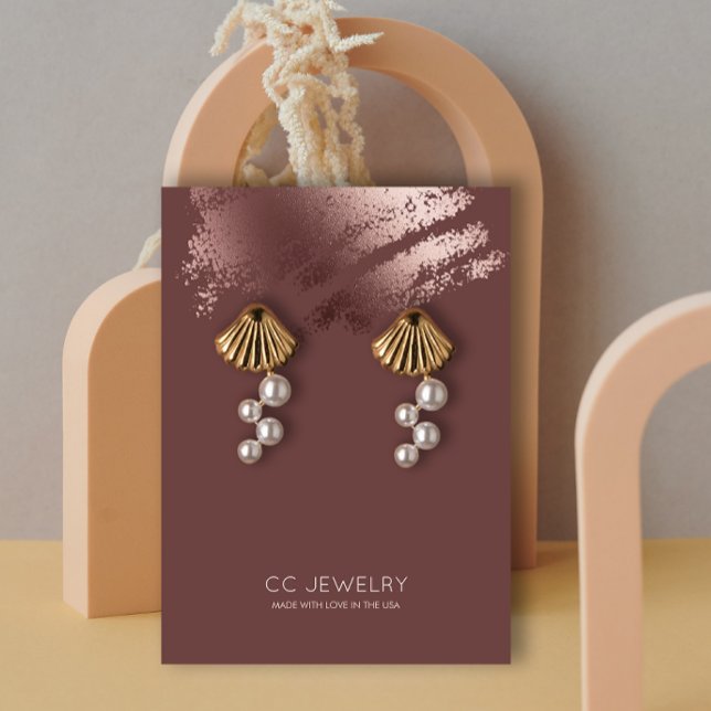 Modern Stylish Bronze Jewelry Earring Display Business Card (Modern Stylish Bronze Jewelry Earring Display Business Card)