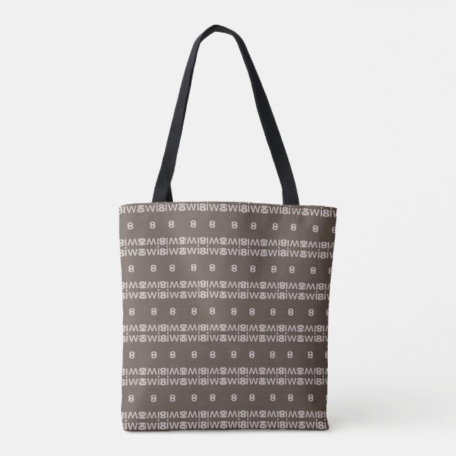 Modern stylish brown & beige pattern tote bag (Back)