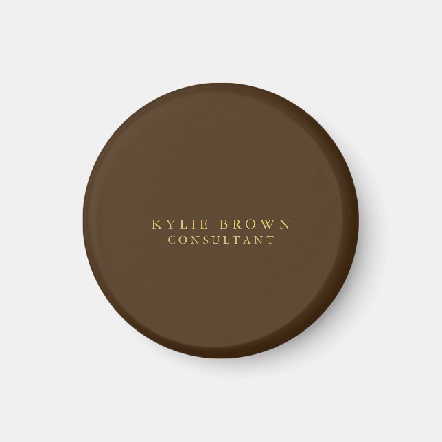 Modern Stylish Brown Gold Professional Magnet (Front)