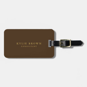 Modern Stylish Brown Gold Professional Trendy Luggage Tag