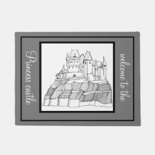 Modern Stylish Castle Black and White Doormat