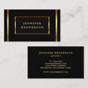 Modern stylish chic black and gold professional bu business card