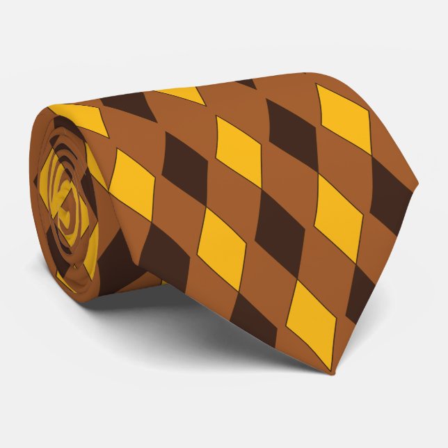 Modern Stylish Chic Diamond Pattern Tie (Rolled)