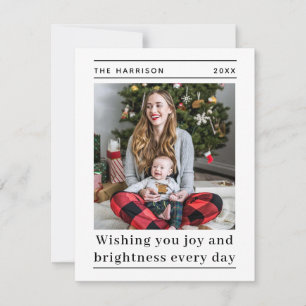 Modern Stylish Christmas Holiday Photo Greeting Card
