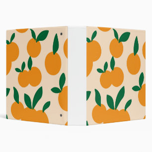 Modern Stylish Citrus Fruit Oranges Pattern Binder