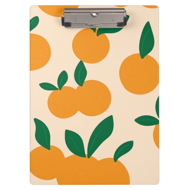 Modern Stylish Citrus Fruit Oranges Pattern Clipboard (Front)