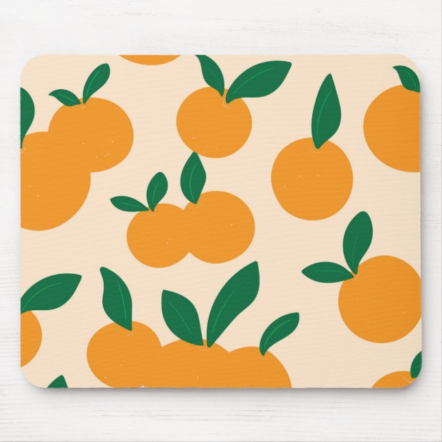 Modern Stylish Citrus Fruit Oranges Pattern Mouse Pad (Front)