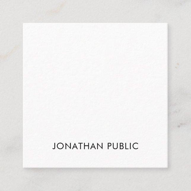 Modern Stylish Clean Professional Template Luxury Square Business Card (Front)