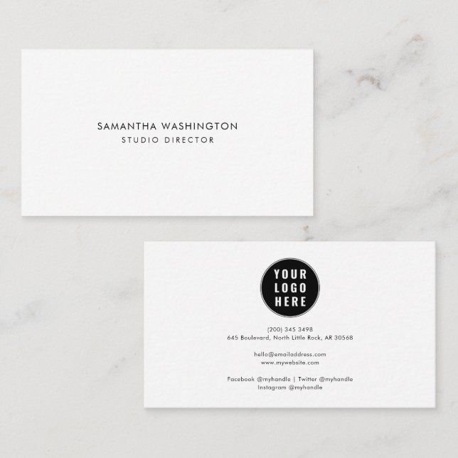 Modern Stylish Company Logo Professional Custom Business Card (Front/Back)