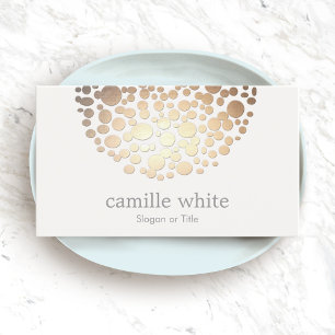 Modern Stylish Cosmetology Faux Gold Circles Business Card