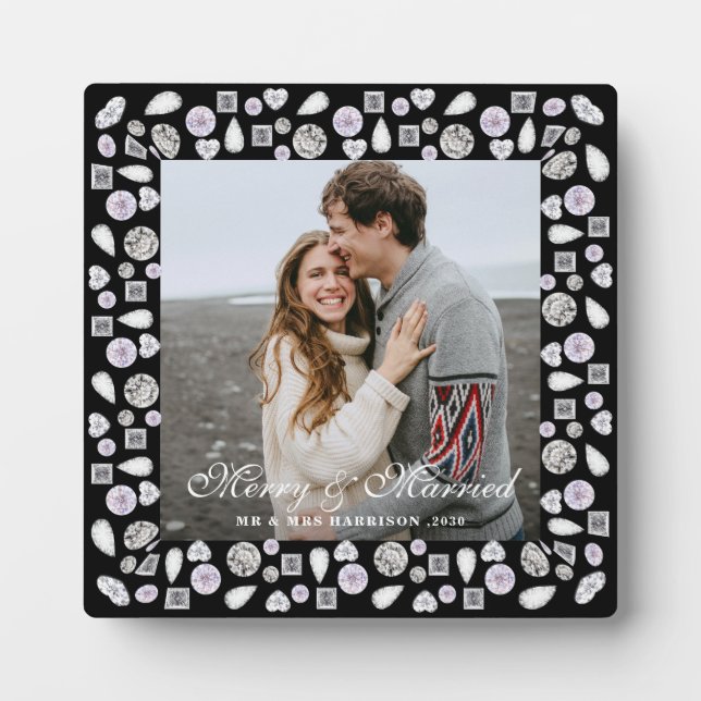  Modern Stylish couple photo Silver Diamonds frame (Front)
