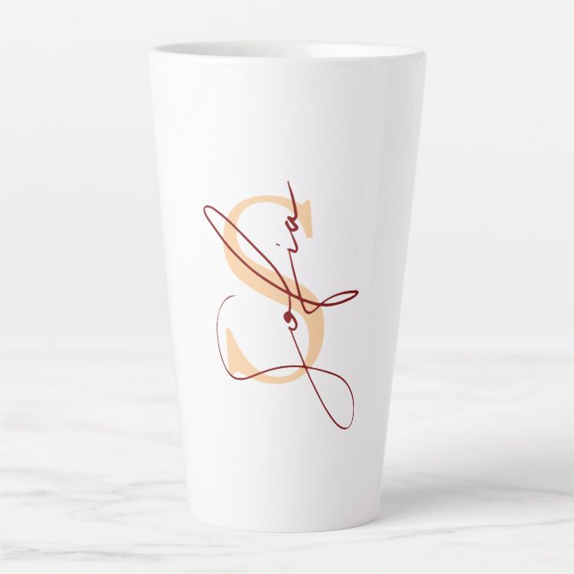 Modern Stylish Custom Name  Latte Mug (Front)