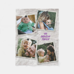 Modern Stylish Customized Photo Family Home Decor Fleece Blanket