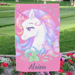 Modern Stylish Cute Unicorn Golf Towel