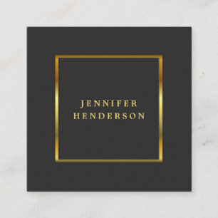 Modern stylish dark grey gold professional square square business card