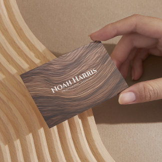 Modern Stylish Dark Wood Professional  Business Card