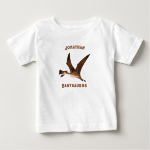 Modern stylish design monogram Babysaurs white Baby T-Shirt