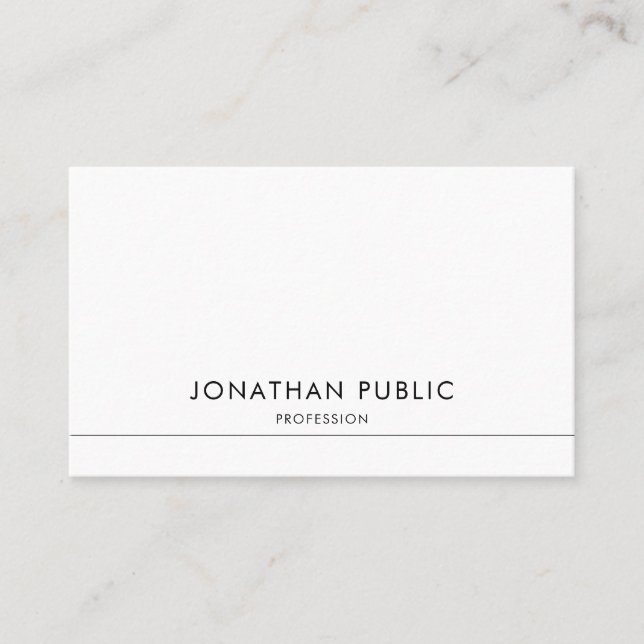 Modern Stylish Design Trendy Smooth Plain Chic Business Card (Front)
