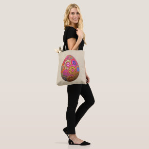 Modern stylish Easter Egg colourful pink Tote Bag