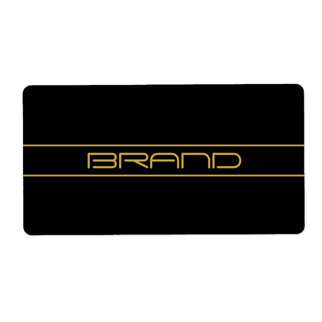 Modern Stylish Editable Gold Text & Line Stripes (Front)
