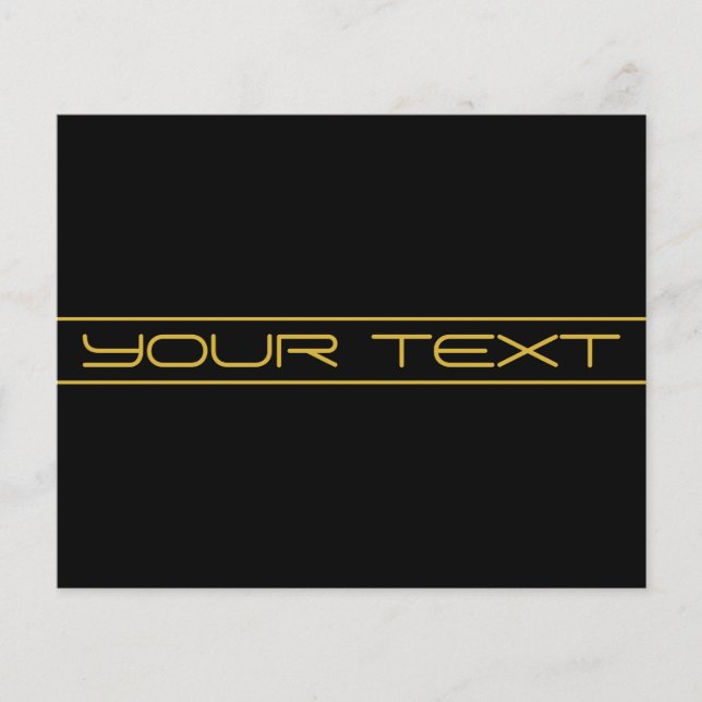 Modern Stylish Editable Gold Text & Stripes Flyer (Front)
