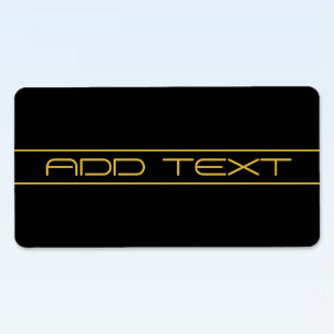 Modern Stylish Editable Gold Text & Stripes Label