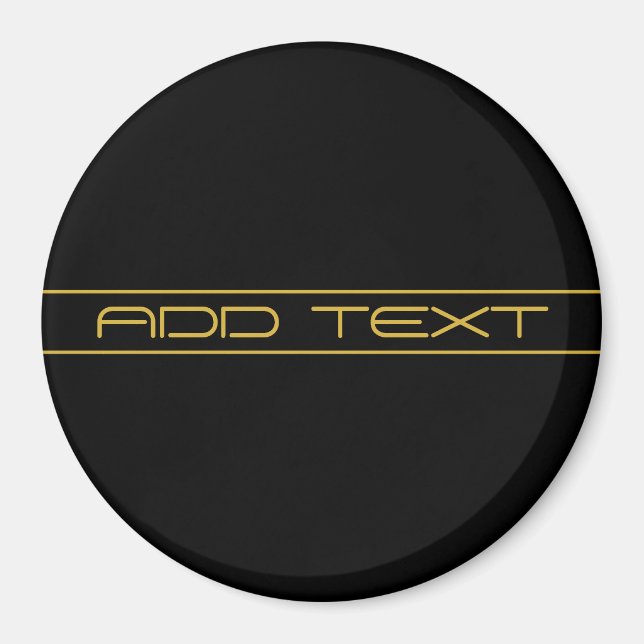 Modern Stylish Editable Gold Text & Stripes Magnet (Front)