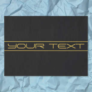 Modern Stylish Editable Gold Text & Stripes Tissue Paper