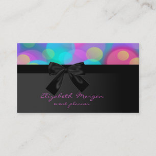 Modern Stylish Elegant,Black Bow Business Card