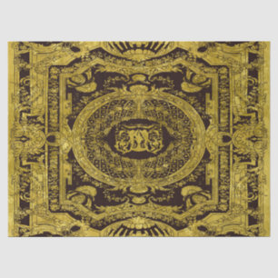 Modern Stylish Elegant Gold Baroque Ornaments Tissue Paper