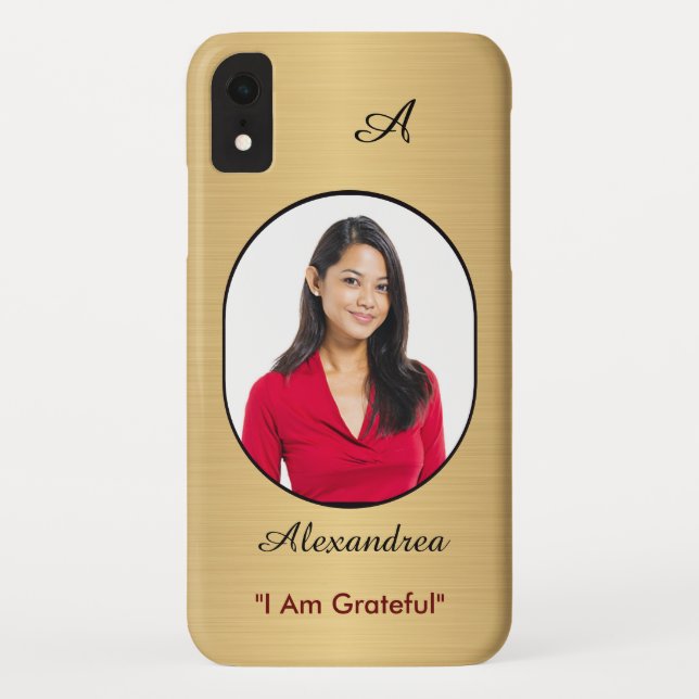 Modern Stylish Elegant Gold Black Personalize  Case-Mate iPhone Case (Back)