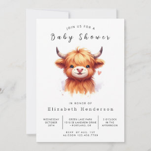 Modern Stylish Farm Cow Baby Shower  Invitation