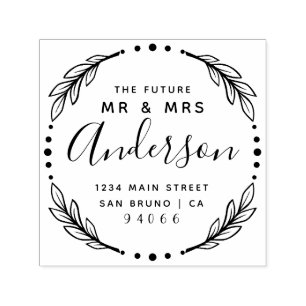 Modern Stylish Future Mr & Mrs Return Address Self-inking Stamp