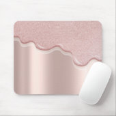 Modern Stylish Glitter Drips Rose Gold  Mouse Pad (With Mouse)