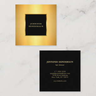 Modern stylish gold and black professional square business card