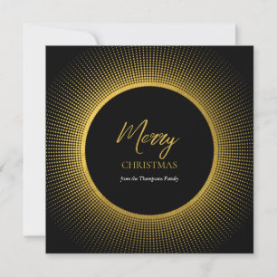 Modern & Stylish Gold & Black Christmas  Holiday Card