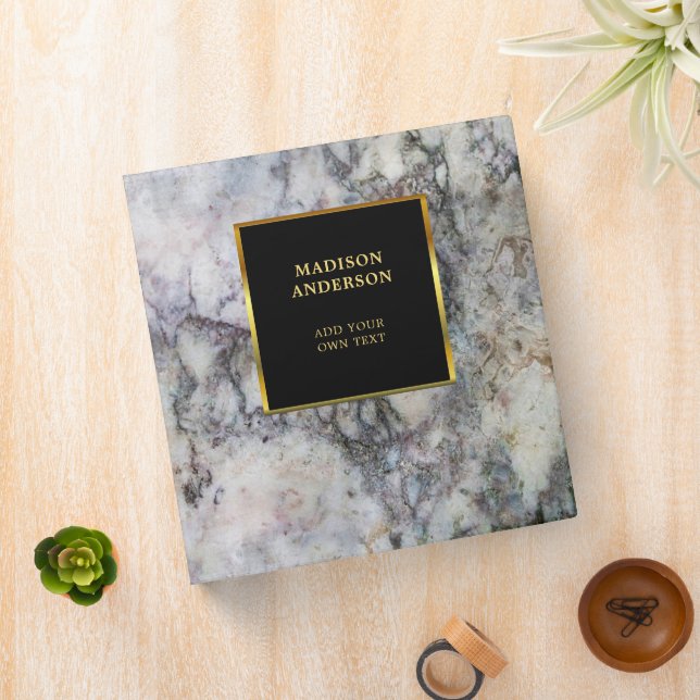 Modern stylish gold black marble professional binder (In Situ)