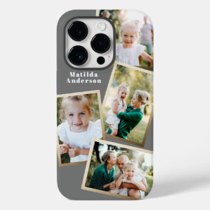 Modern stylish gold multi photo family electronic Case-Mate iPhone 14 pro case