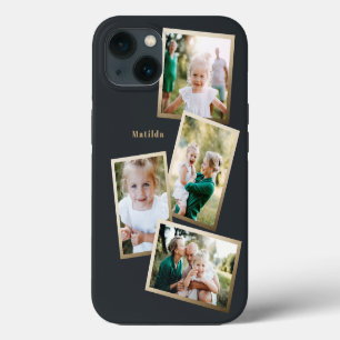 Modern stylish gold multi photo family electronic iPhone 13 case