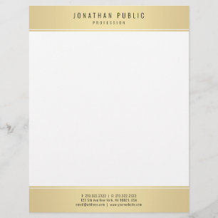 Modern Stylish Gold White Elegant Glamour Template Letterhead