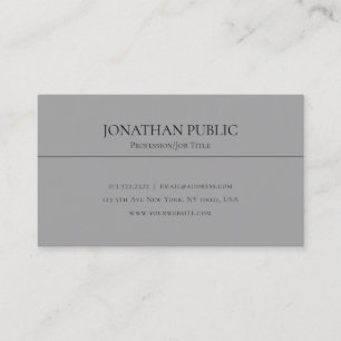 Modern Stylish Gray Clean Plain Professional Business Card