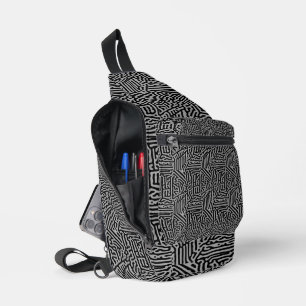 Modern  Stylish Grey & Black Classic   Sling Bag