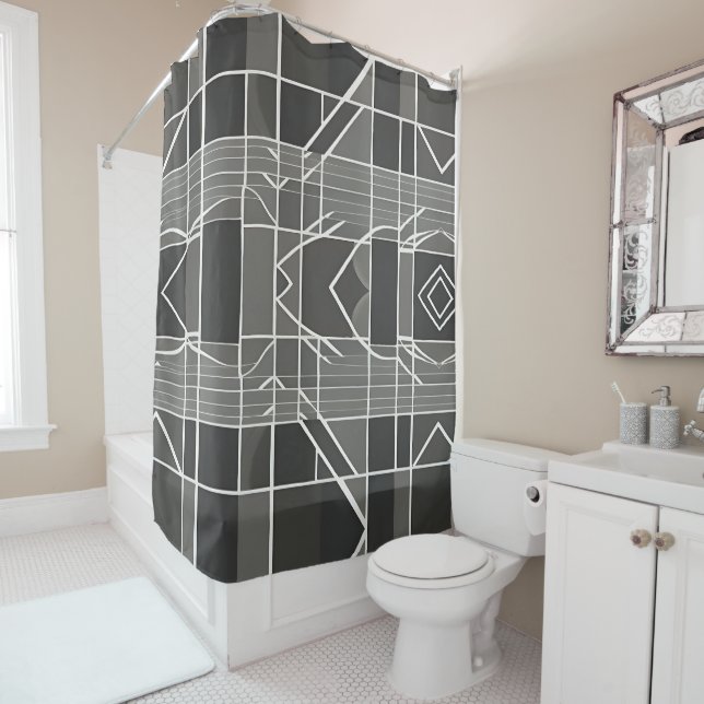Modern Stylish Grey Geometric Pattern  (In Situ)