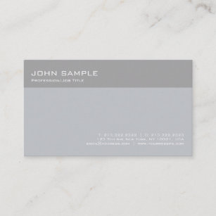 Modern Stylish Grey Professional Simple Plain Business Card