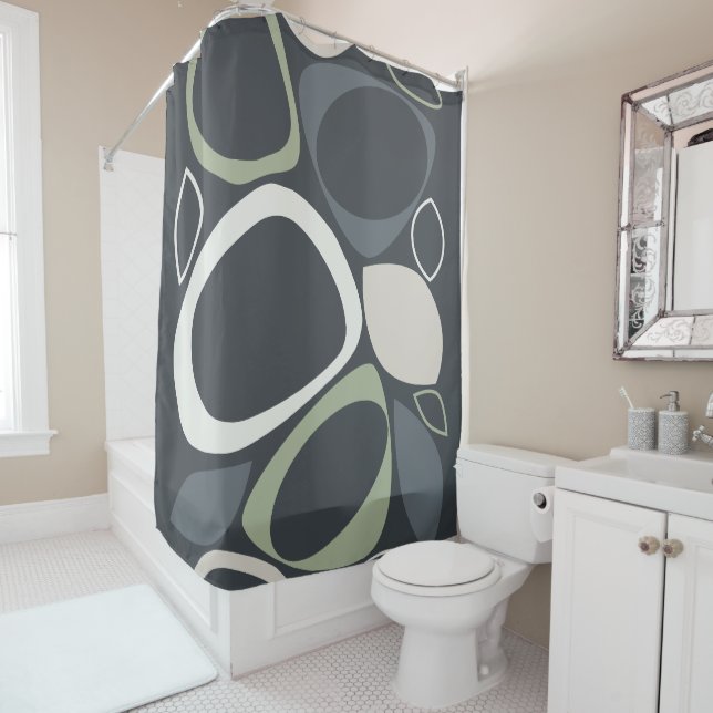 Modern Stylish Grey Sage Green Abstract Pattern (In Situ)