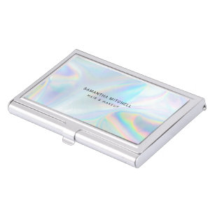 Modern Stylish Holographic Beautician Makeup Business Card Holder