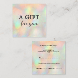 Modern Stylish Holographic Beauty Salon Discount Card