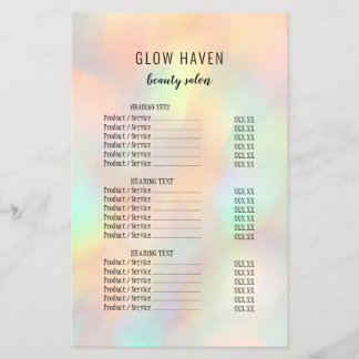 Modern Stylish Holographic Beauty Salon Flyer